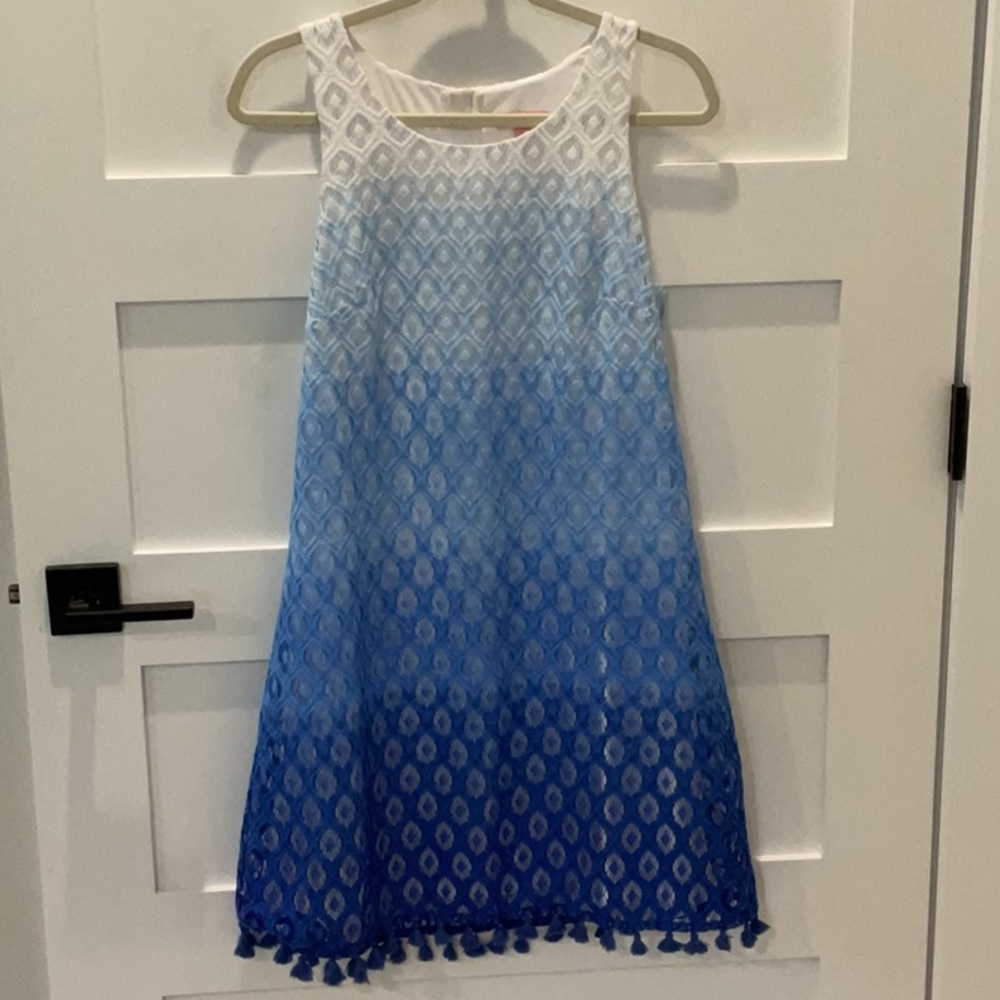 Lilly Pulitzer White and Blue Ombre Mini Dress